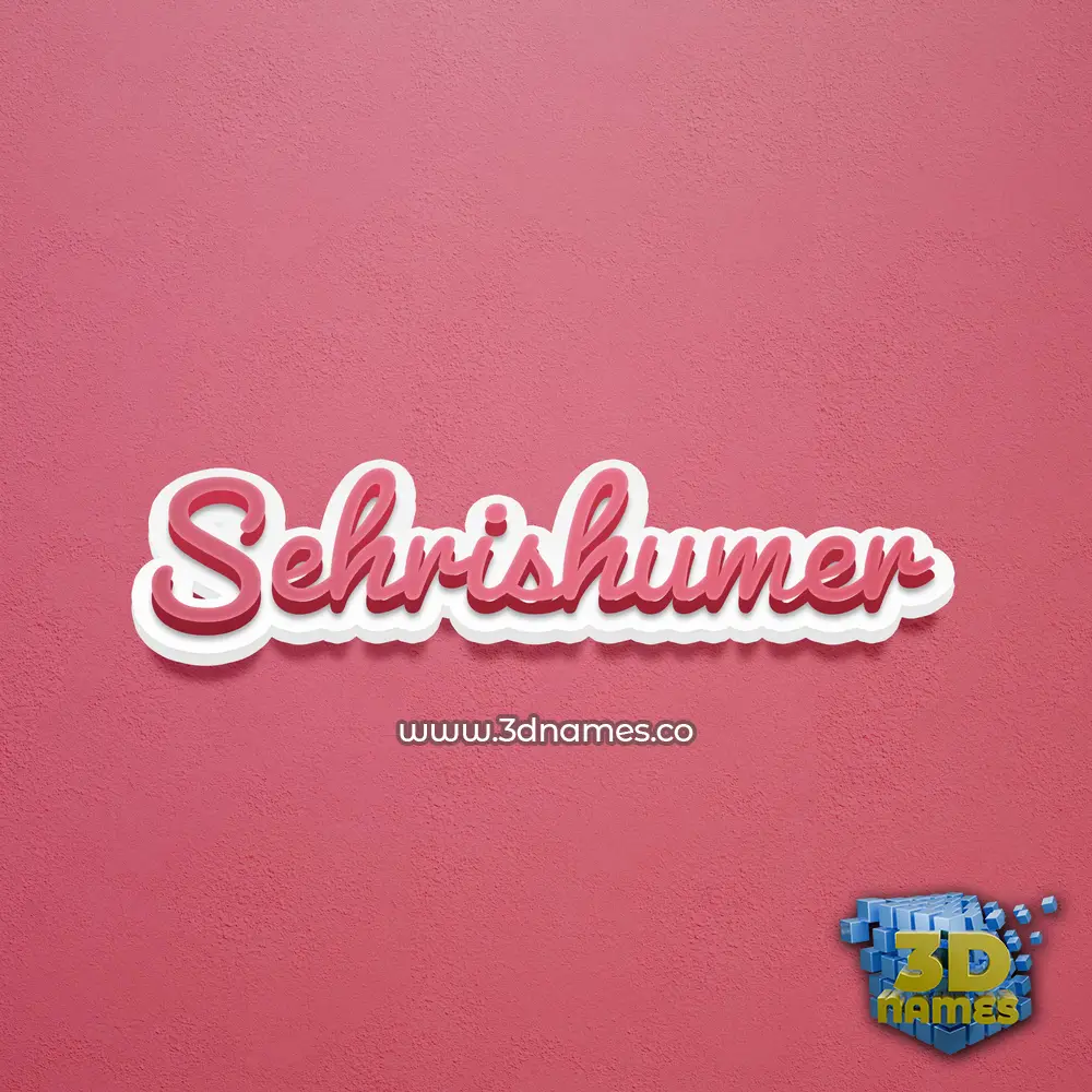 sehrishumer in Red Scribble style - 3D name wallpaper