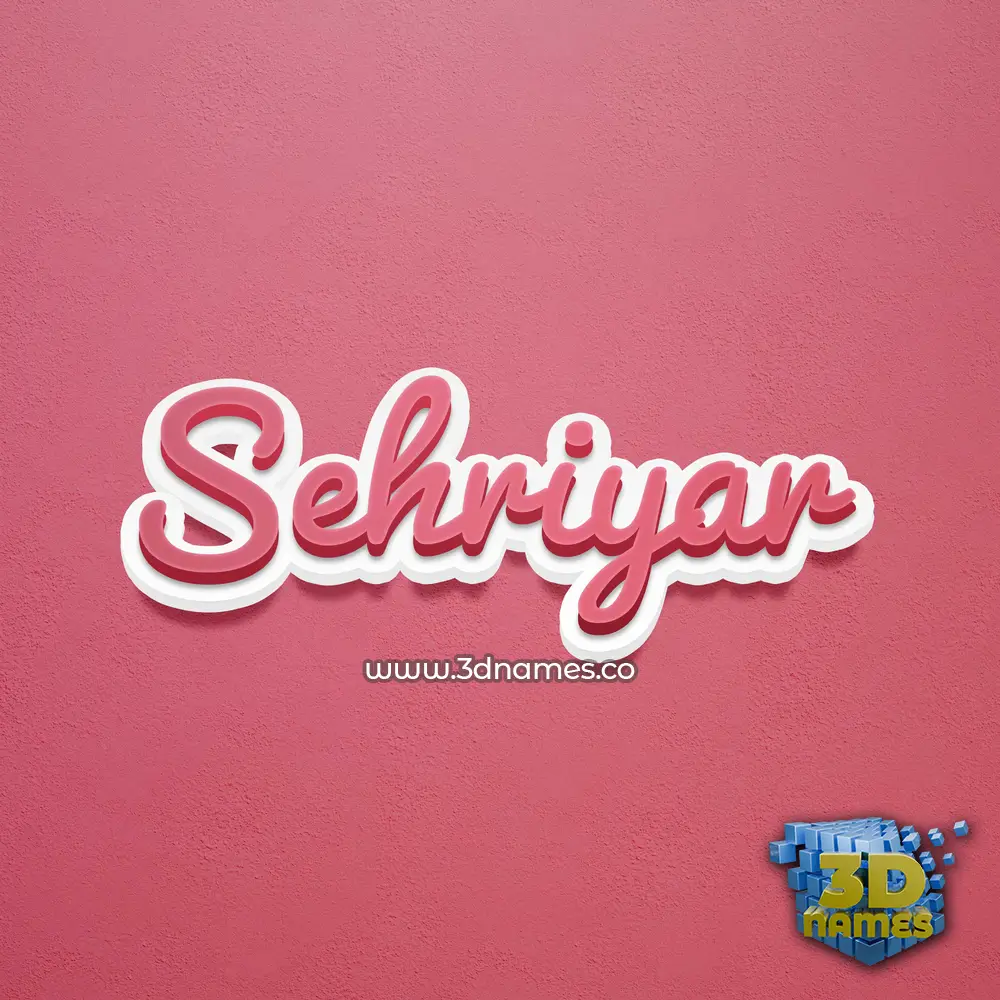 sehriyar in Red Scribble style - 3D name wallpaper