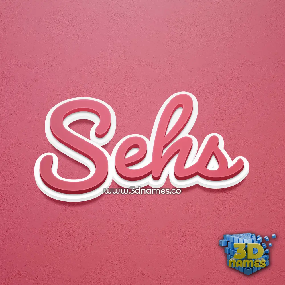 sehs in Red Scribble style - 3D name wallpaper