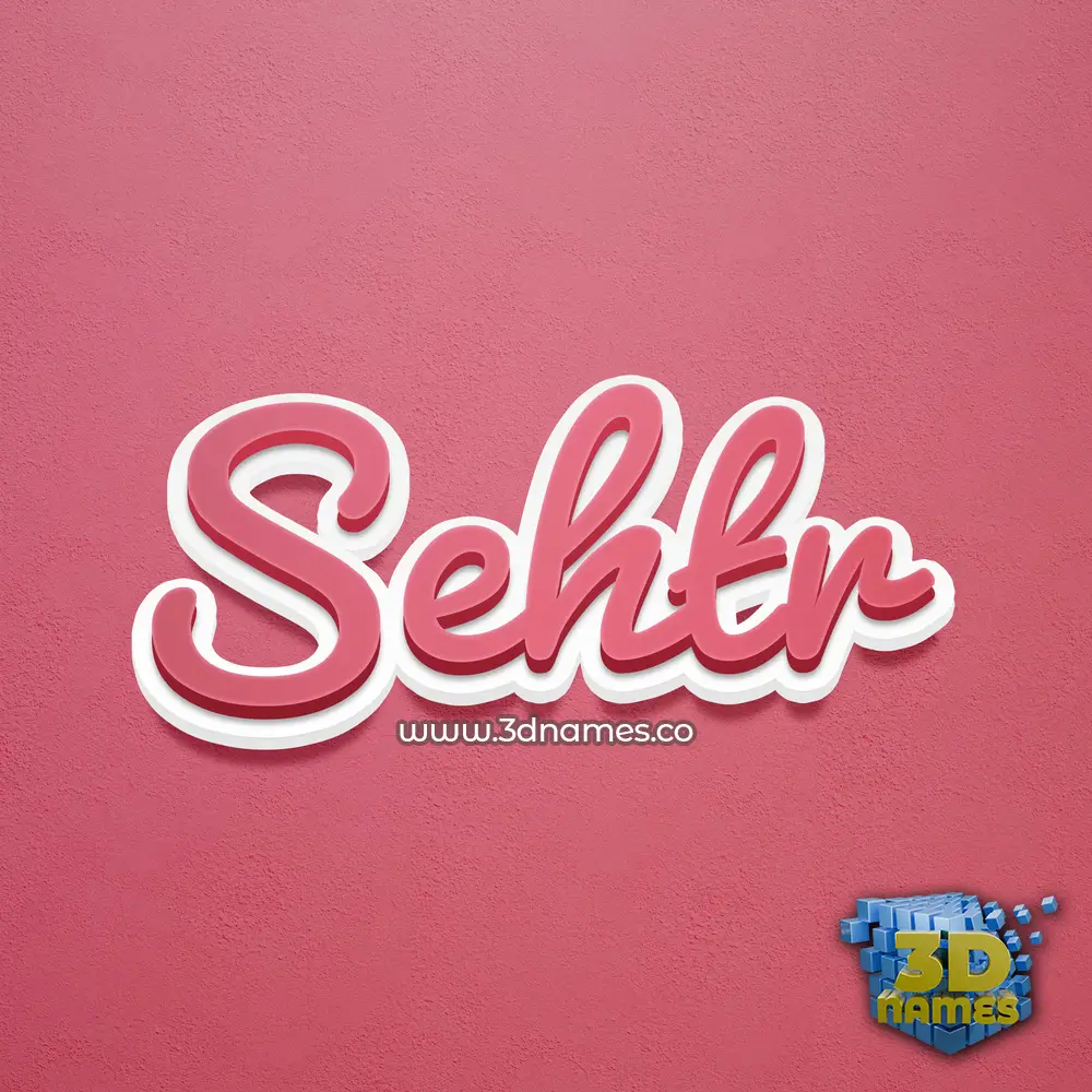 sehtr in Red Scribble style - 3D name wallpaper