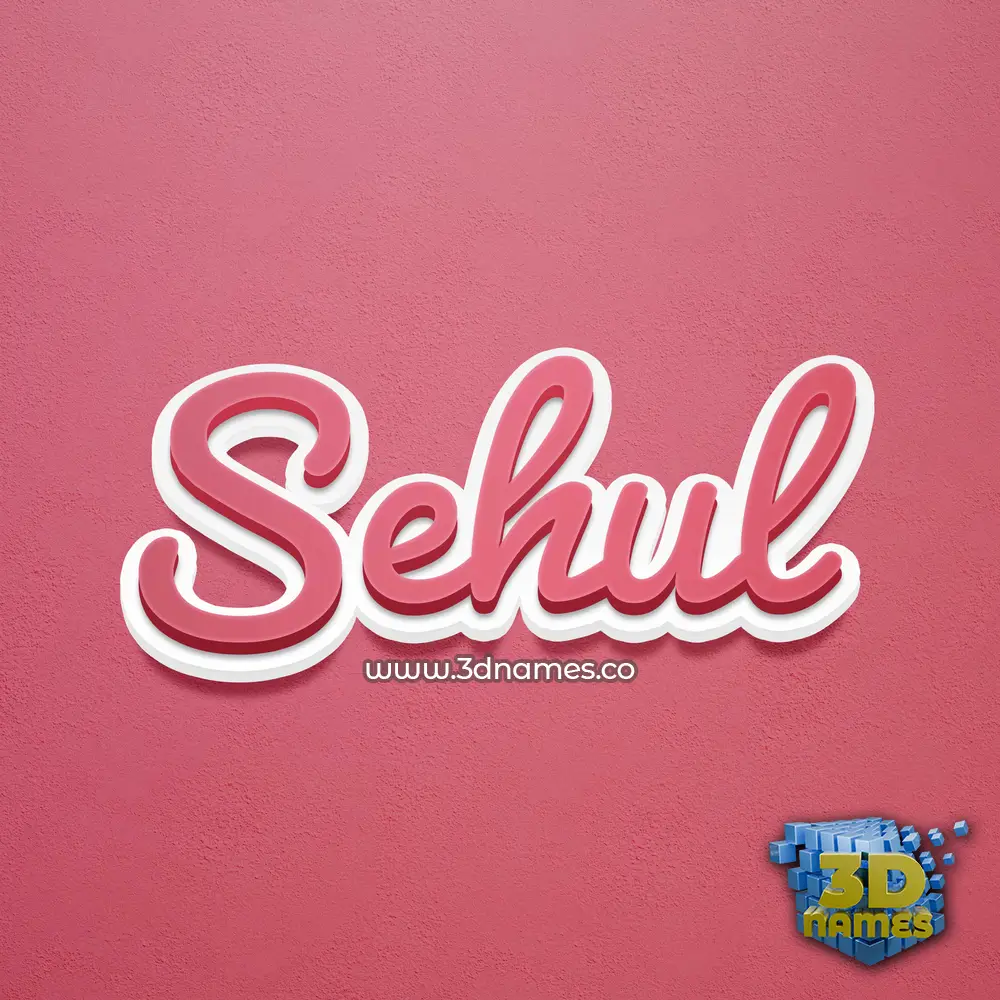 sehul in Red Scribble style - 3D name wallpaper