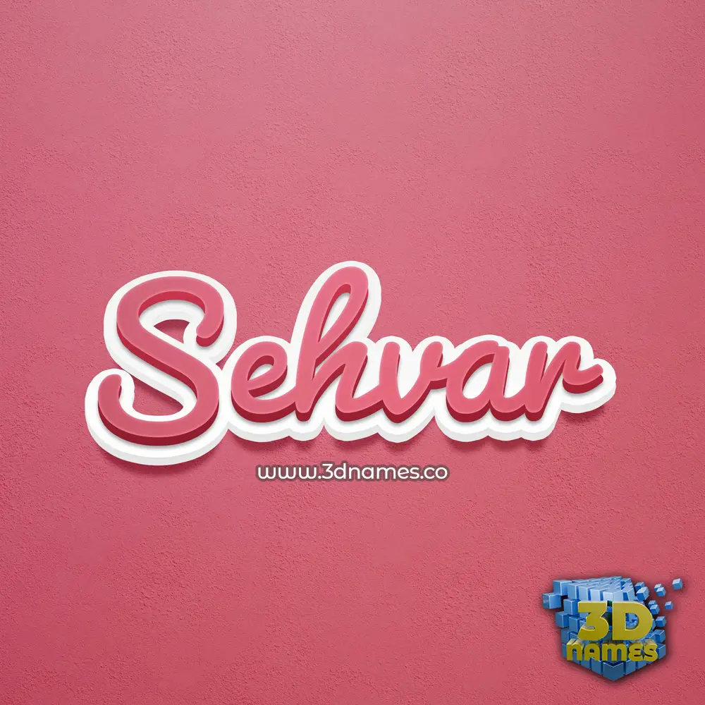 sehvar in Red Scribble style - 3D name wallpaper