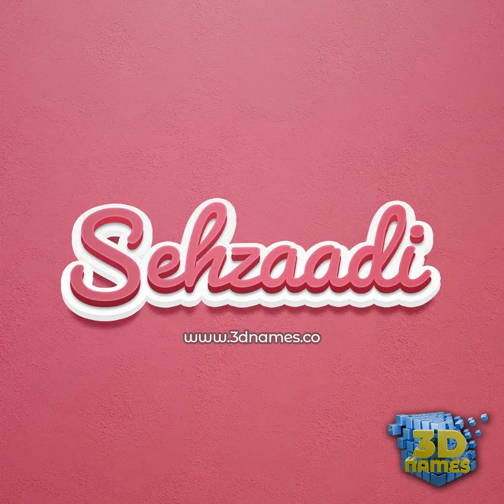 sehzaadi in Red Scribble style - 3D name wallpaper