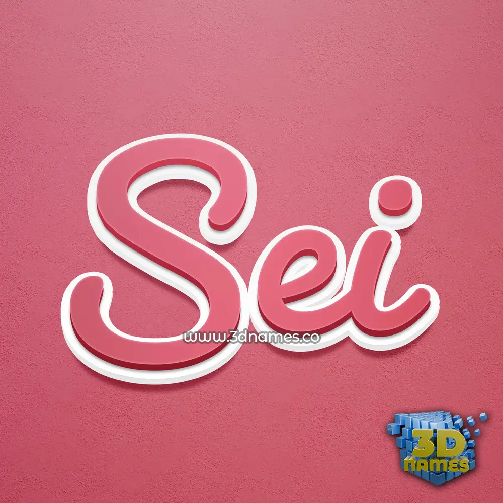 sei in Red Scribble style - 3D name wallpaper