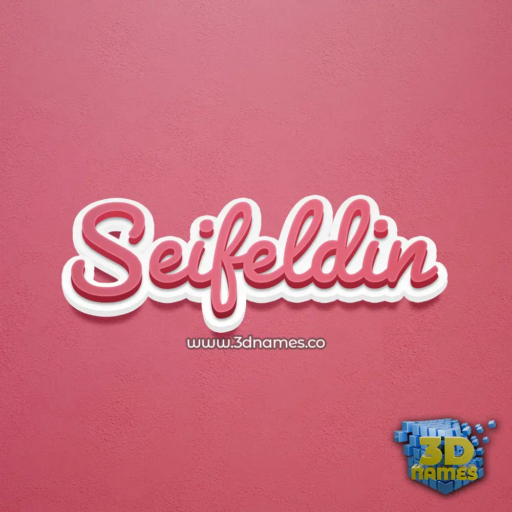 seifeldin in Red Scribble style - 3D name wallpaper