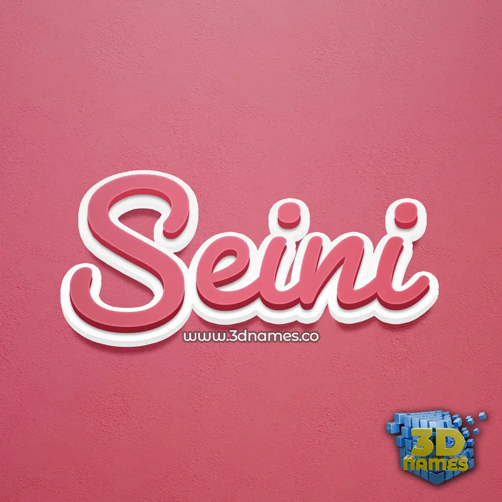seini in Red Scribble style - 3D name wallpaper