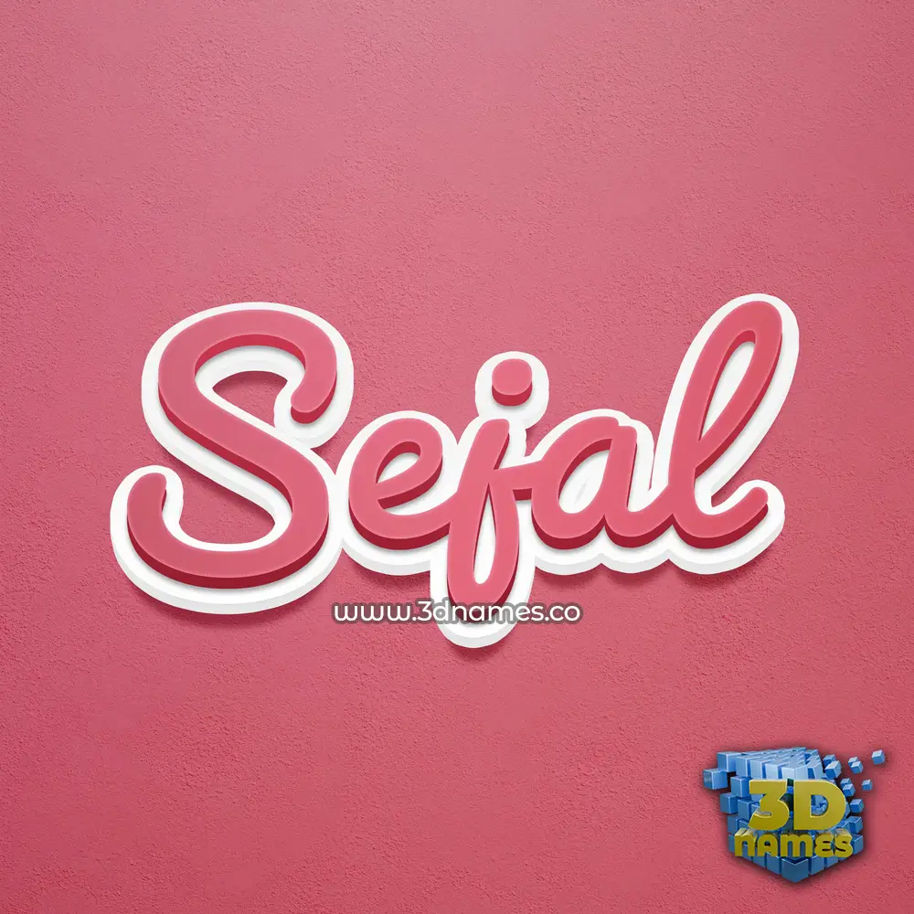 sejal in Red Scribble style - 3D name wallpaper