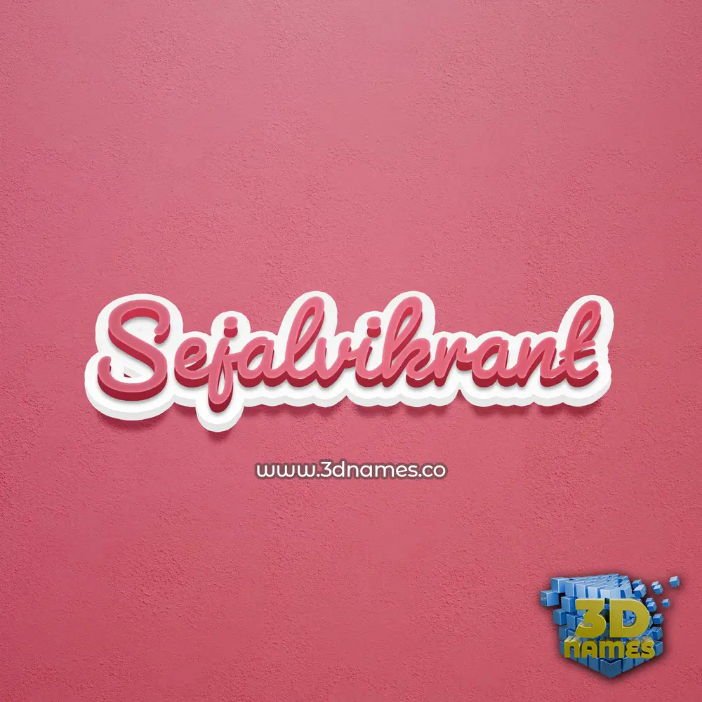 sejalvikrant in Red Scribble style - 3D name wallpaper