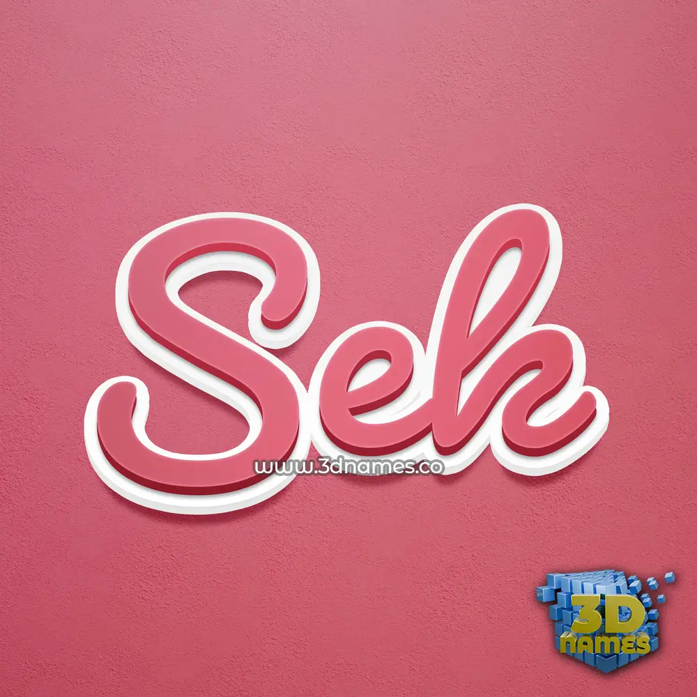 sek in Red Scribble style - 3D name wallpaper