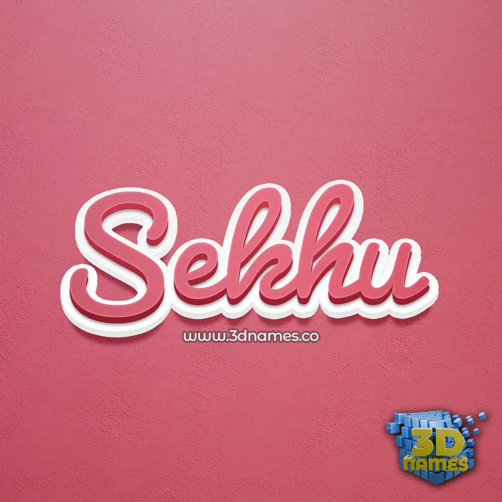 sekhu in Red Scribble style - 3D name wallpaper