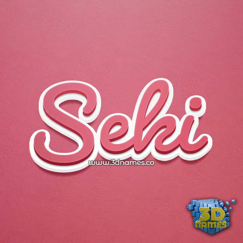 seki in Red Scribble style - 3D name wallpaper