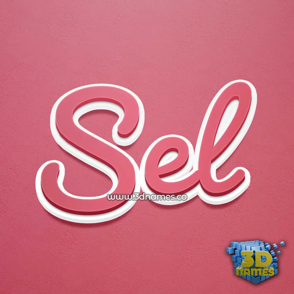 sel in Red Scribble style - 3D name wallpaper