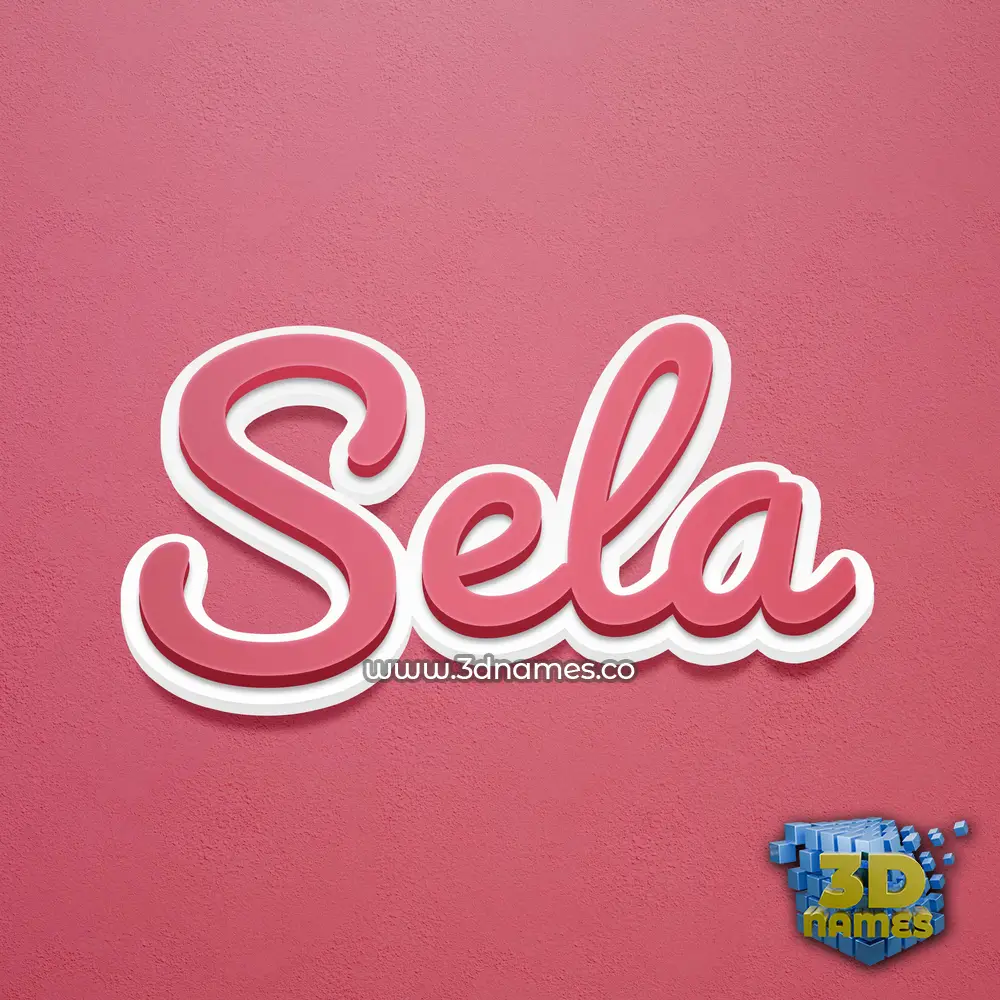 sela in Red Scribble style - 3D name wallpaper