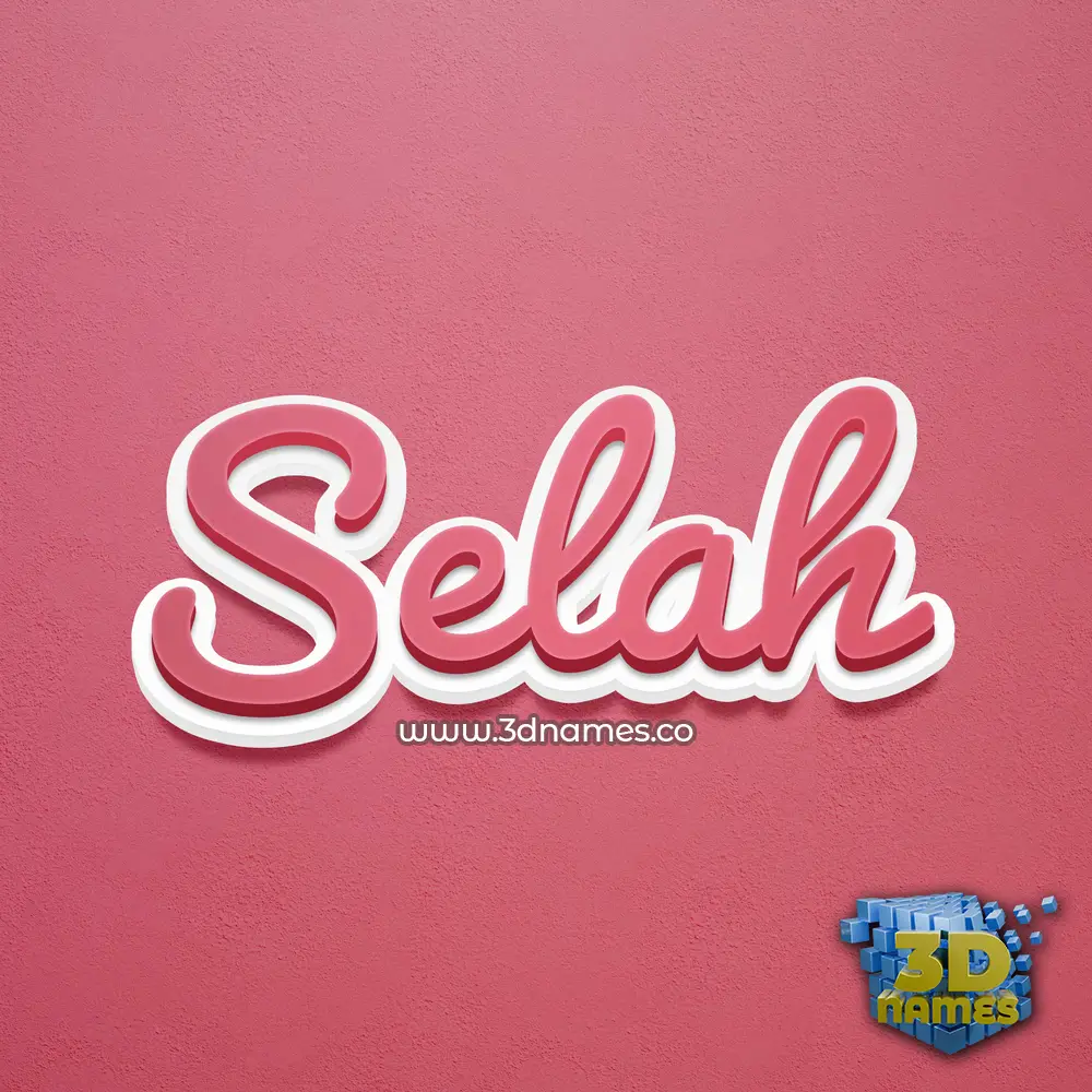 selah in Red Scribble style - 3D name wallpaper