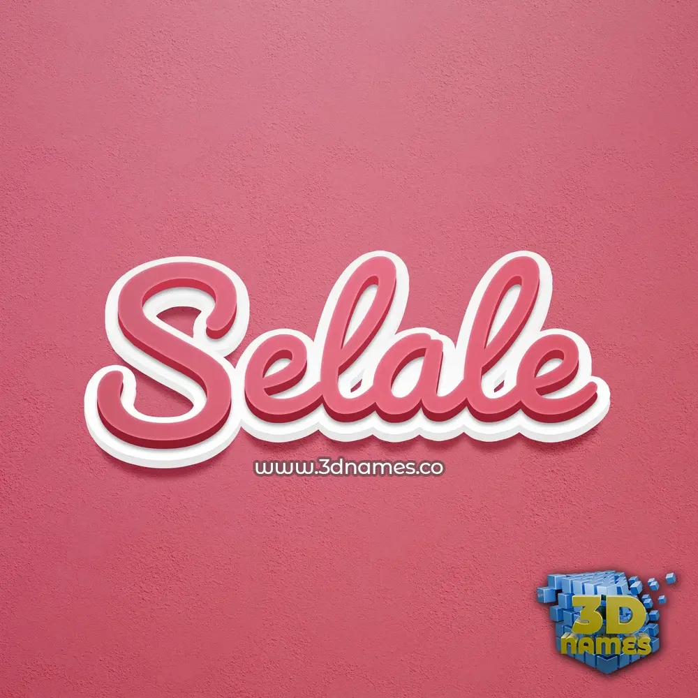 selale in Red Scribble style - 3D name wallpaper