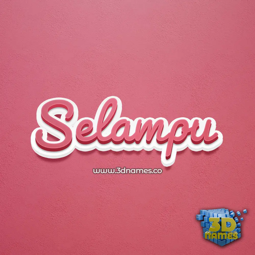 selampu in Red Scribble style - 3D name wallpaper