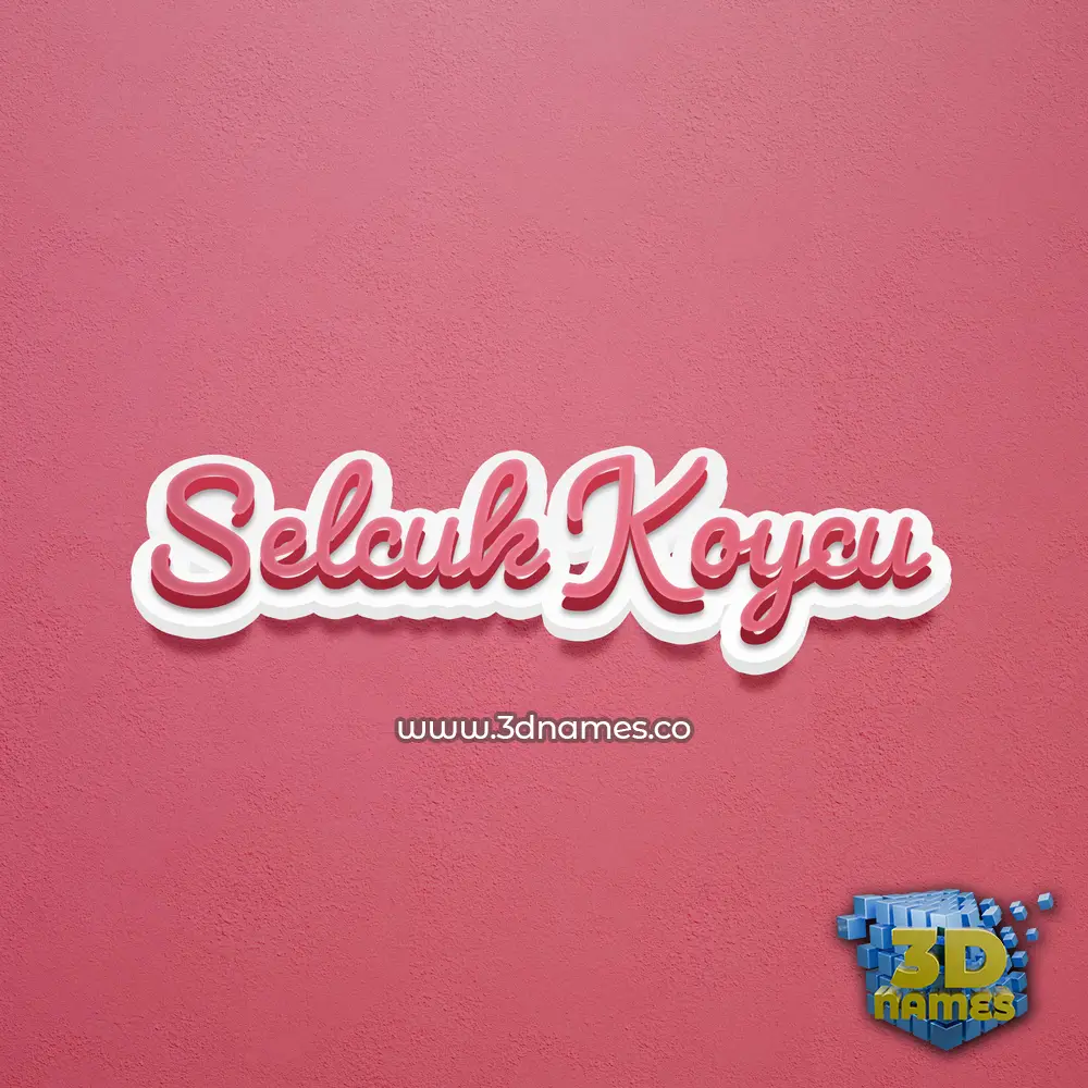 selcuk koycu in Red Scribble style - 3D name wallpaper