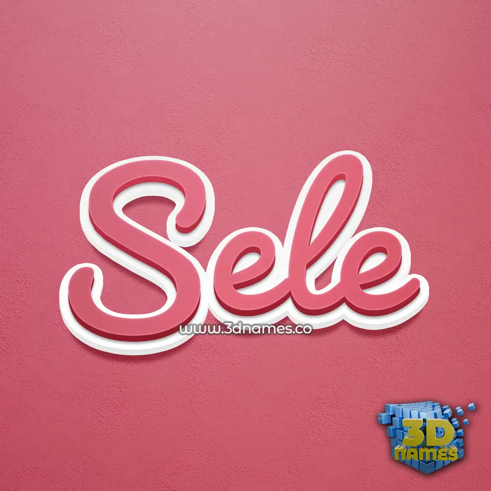 sele in Red Scribble style - 3D name wallpaper