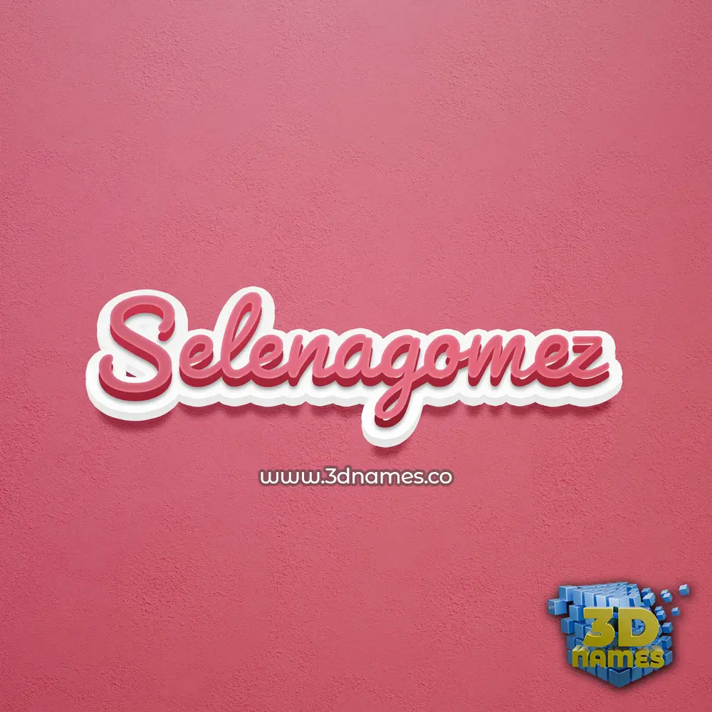selenagomez in Red Scribble style - 3D name wallpaper