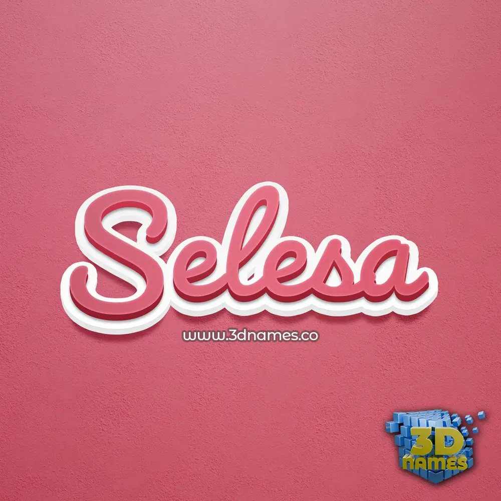selesa in Red Scribble style - 3D name wallpaper