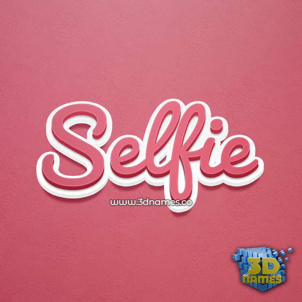 selfie in Red Scribble style - 3D name wallpaper