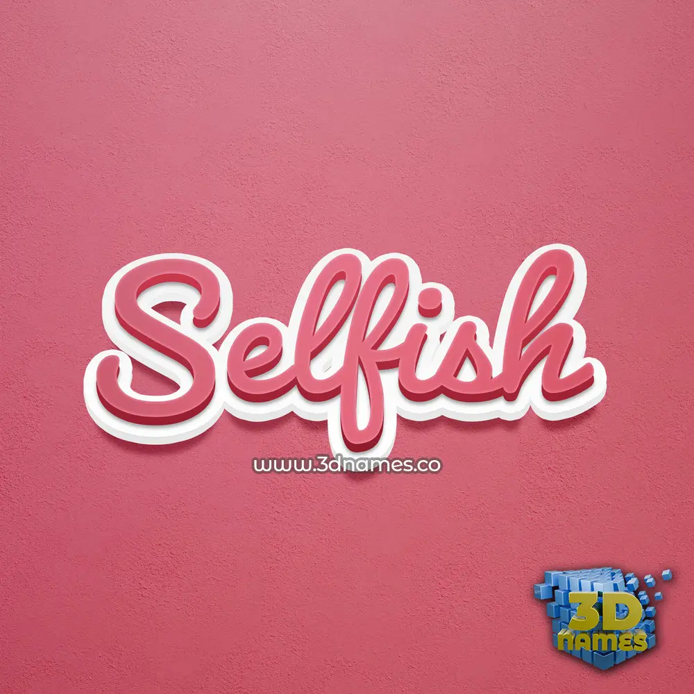 selfish in Red Scribble style - 3D name wallpaper