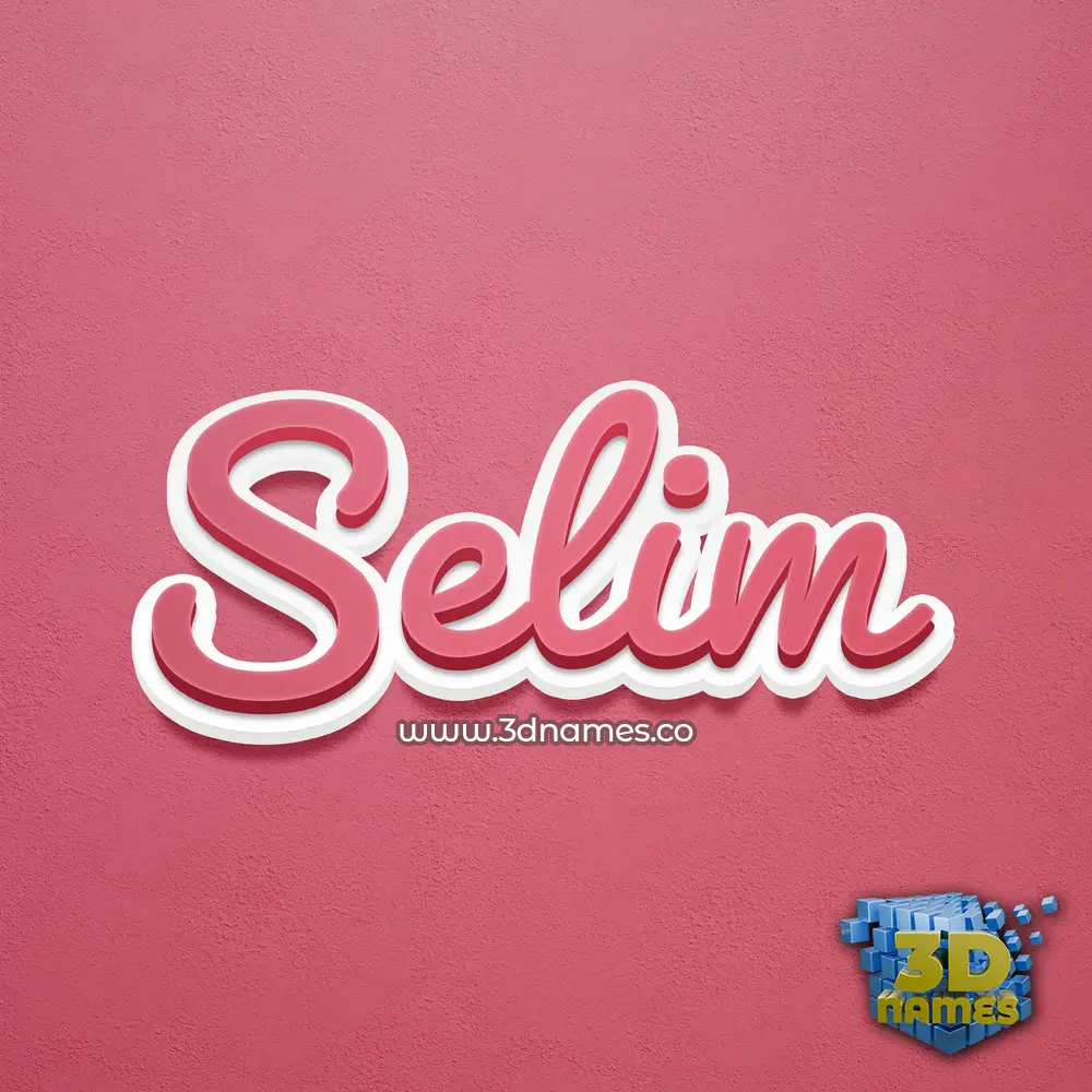 selim in Red Scribble style - 3D name wallpaper