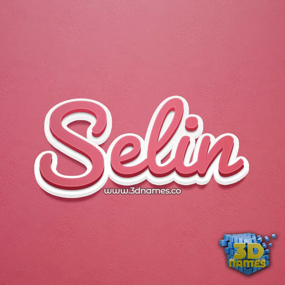 selin in Red Scribble style - 3D name wallpaper