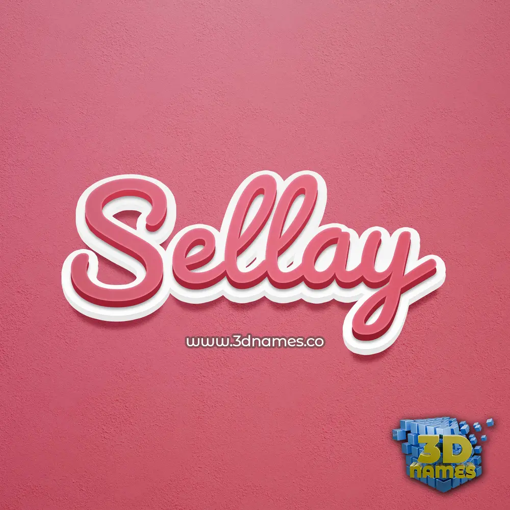 sellay in Red Scribble style - 3D name wallpaper