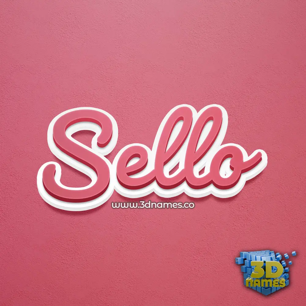 sello in Red Scribble style - 3D name wallpaper