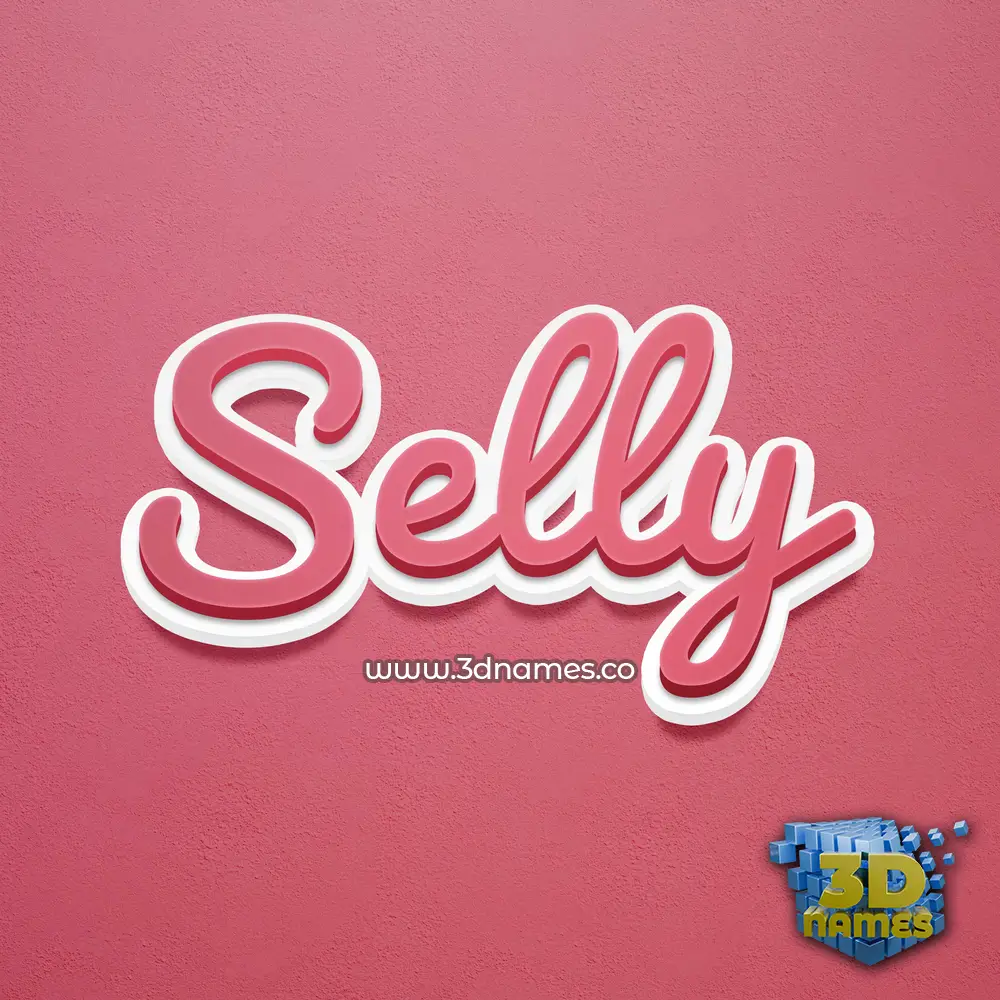 selly in Red Scribble style - 3D name wallpaper