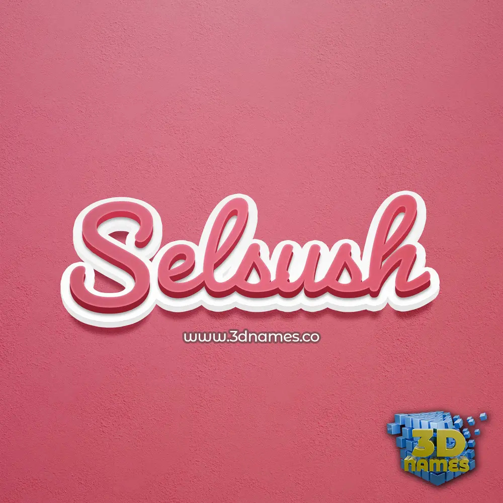 selsush in Red Scribble style - 3D name wallpaper