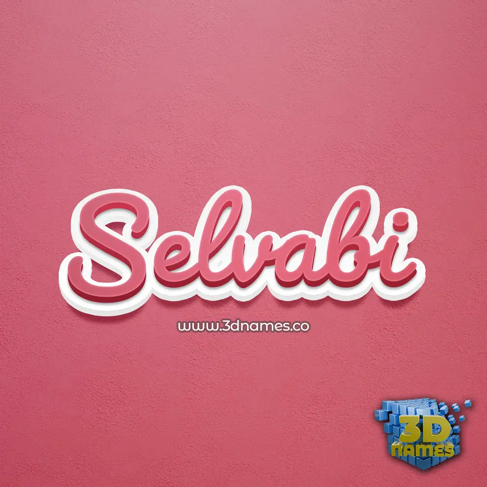selvabi in Red Scribble style - 3D name wallpaper