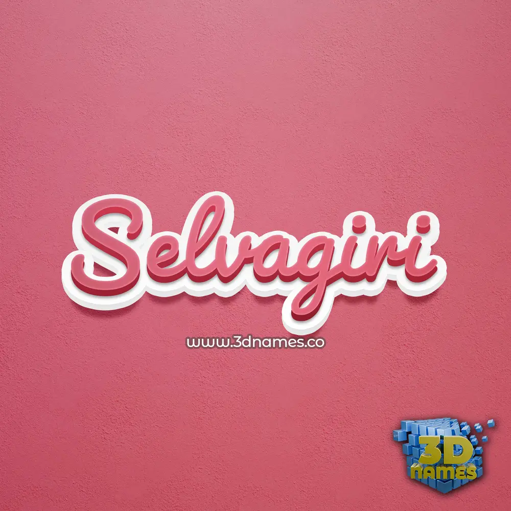 selvagiri in Red Scribble style - 3D name wallpaper