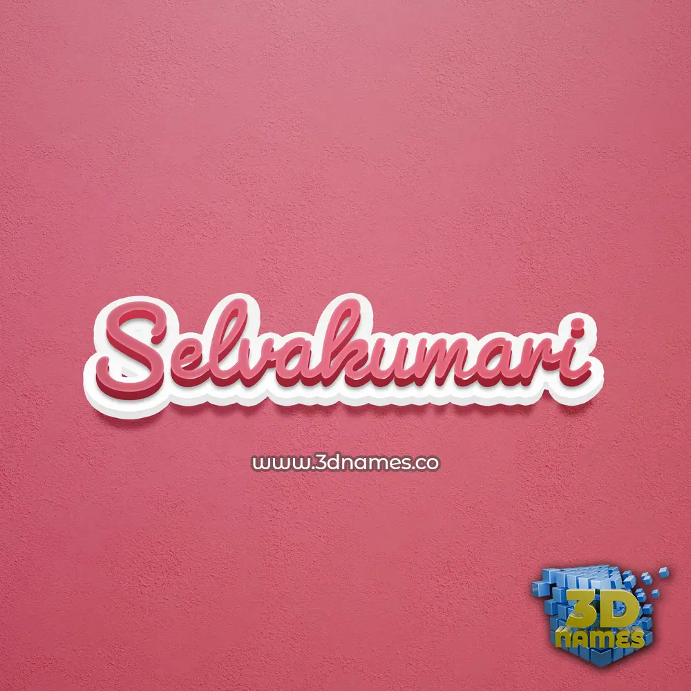 selvakumari in Red Scribble style - 3D name wallpaper