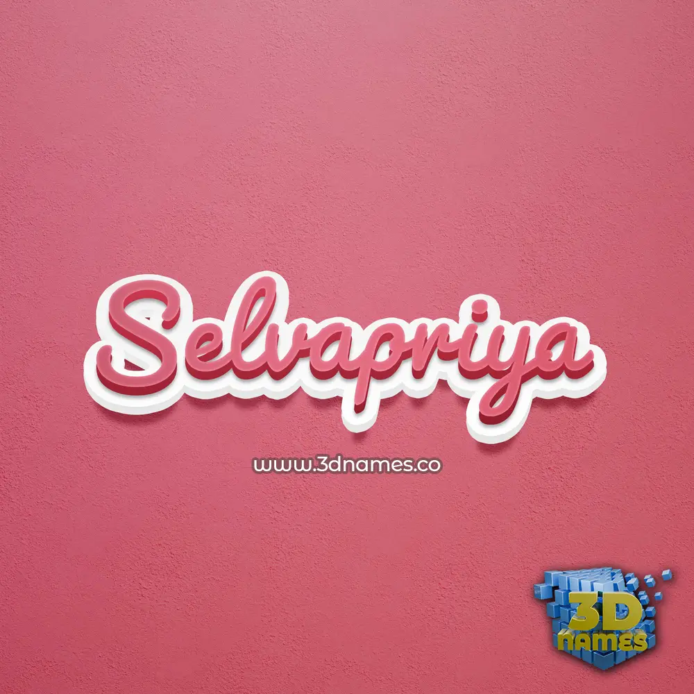 selvapriya in Red Scribble style - 3D name wallpaper
