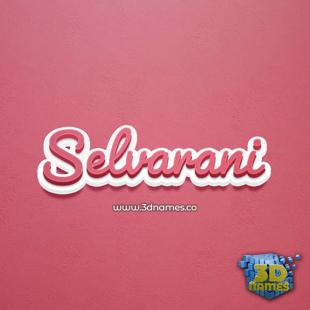 selvarani in Red Scribble style - 3D name wallpaper