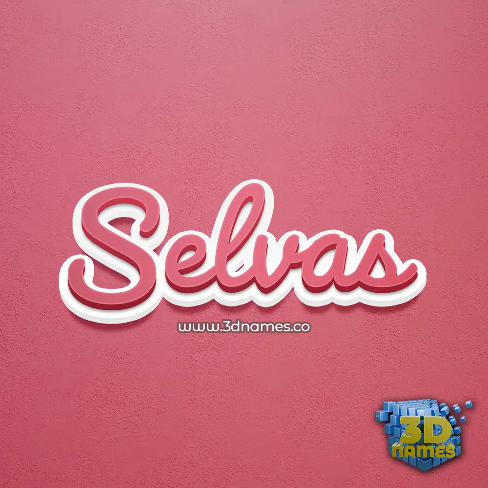 selvas in Red Scribble style - 3D name wallpaper