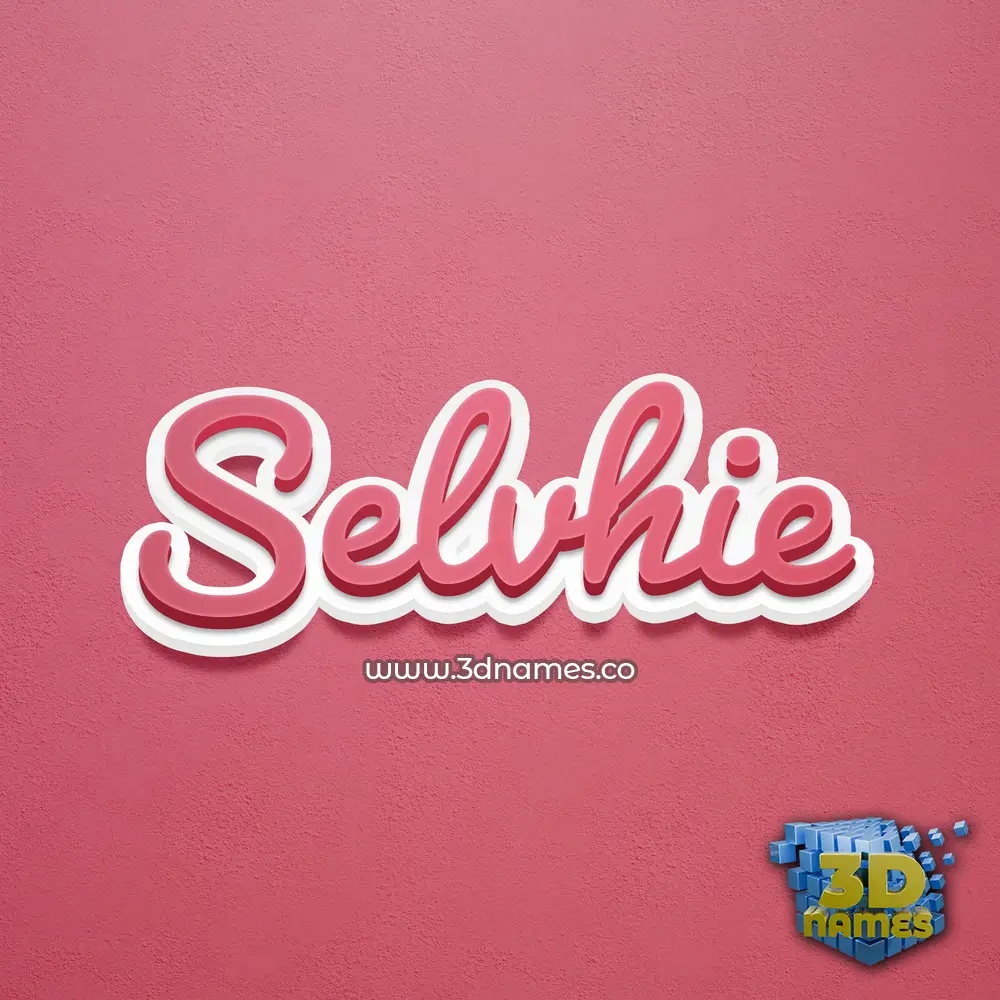 selvhie in Red Scribble style - 3D name wallpaper