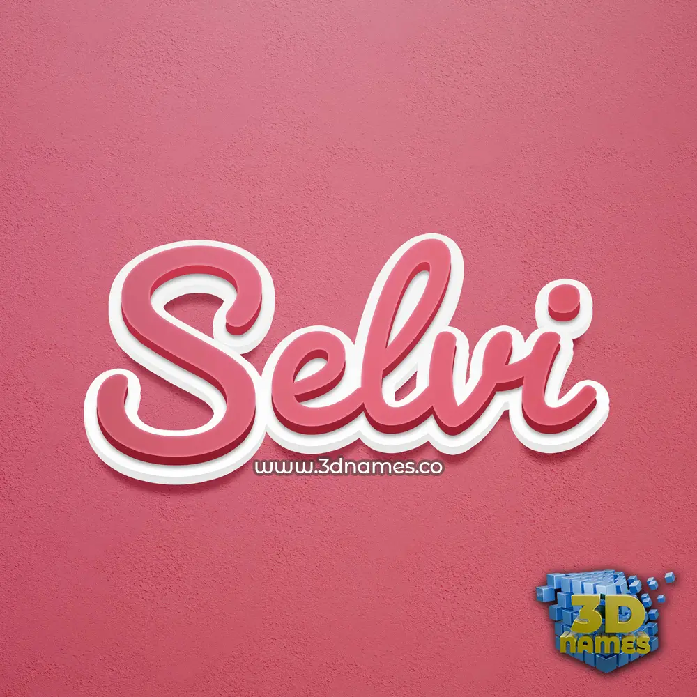 selvi in Red Scribble style - 3D name wallpaper