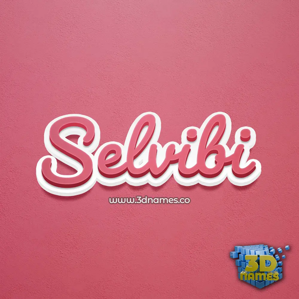 selvibi in Red Scribble style - 3D name wallpaper