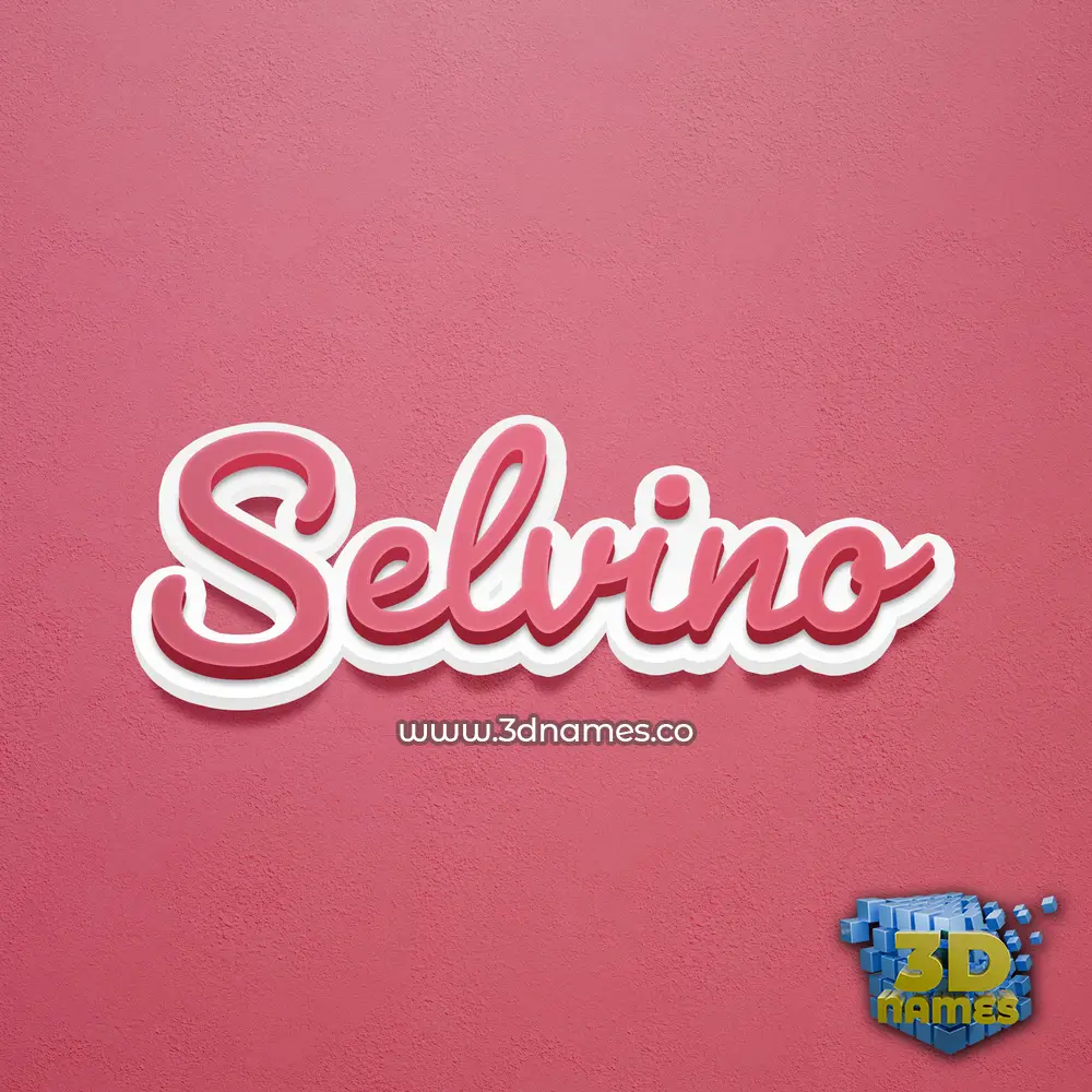 selvino in Red Scribble style - 3D name wallpaper