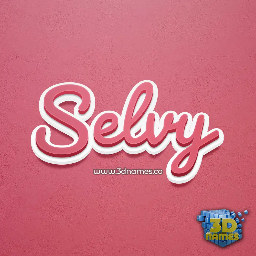 selvy in Red Scribble style - 3D name wallpaper