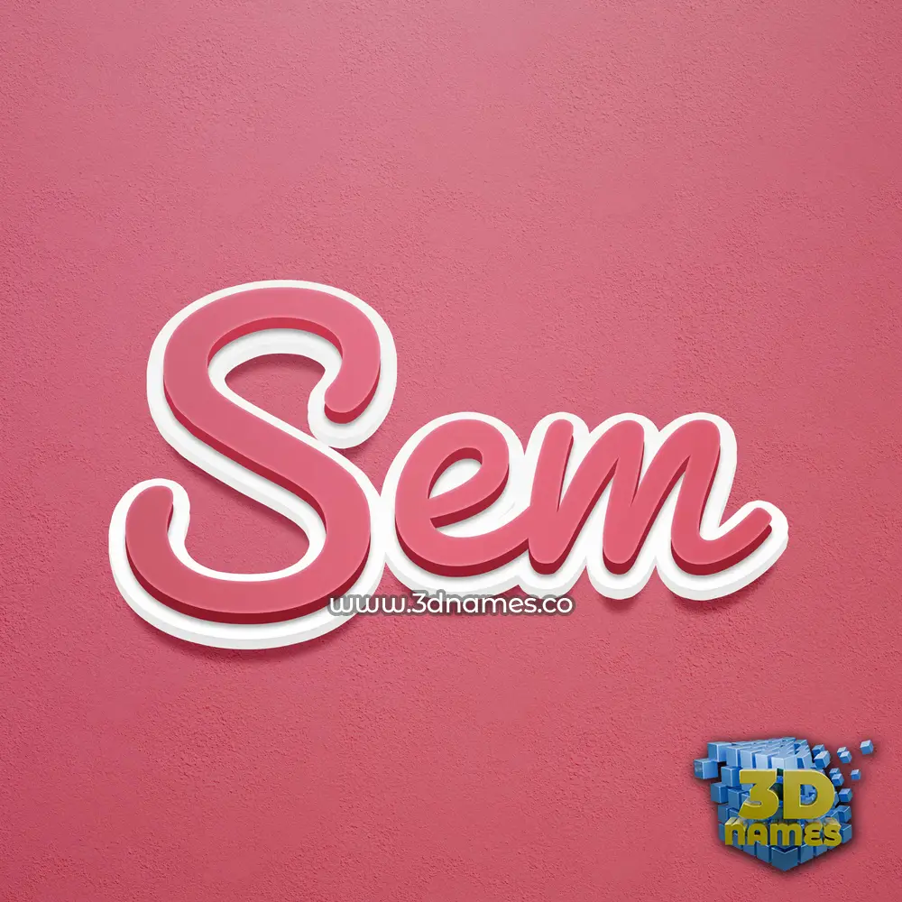 sem in Red Scribble style - 3D name wallpaper