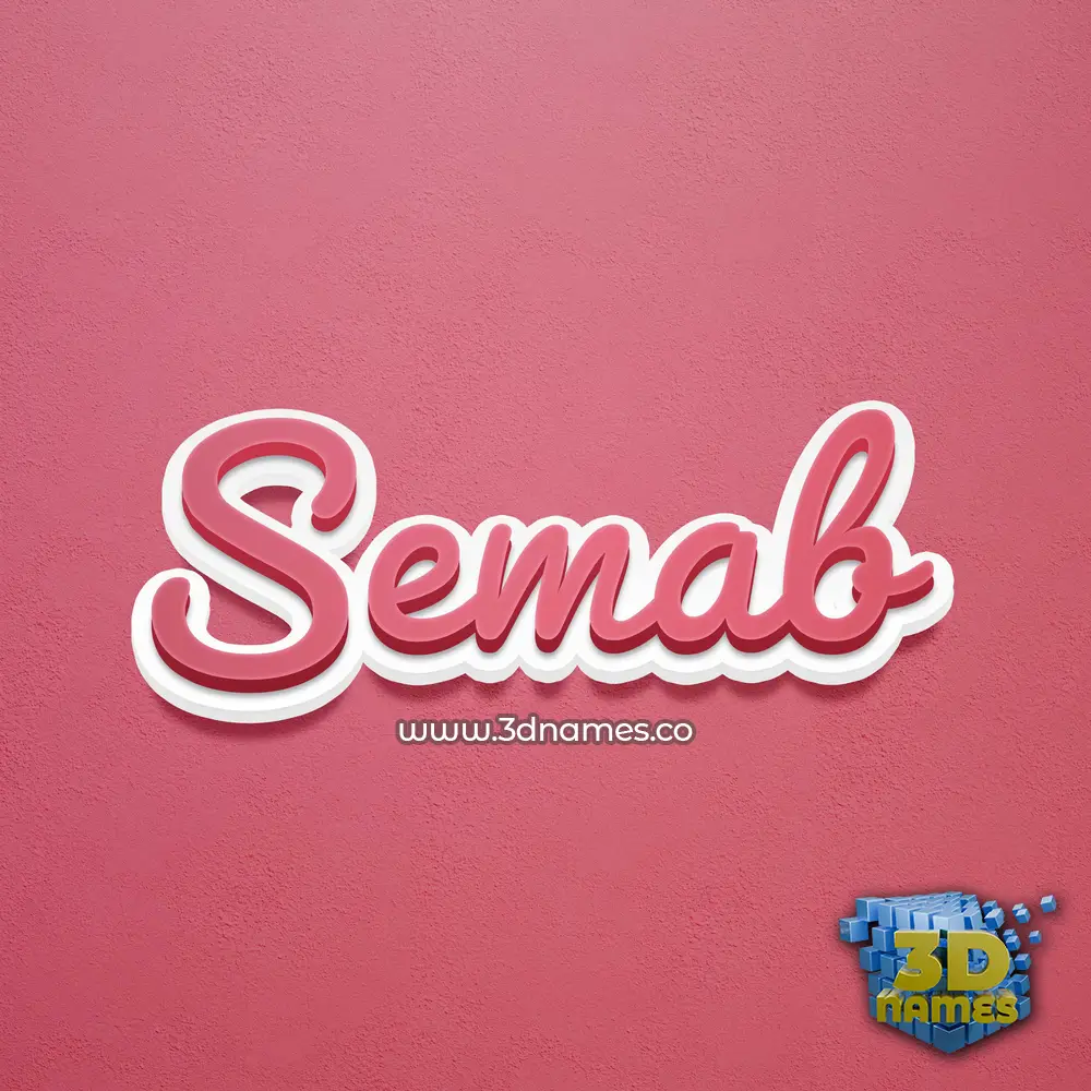 semab in Red Scribble style - 3D name wallpaper