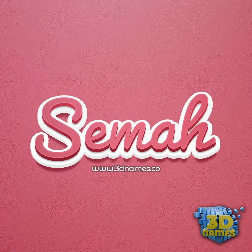 semah in Red Scribble style - 3D name wallpaper