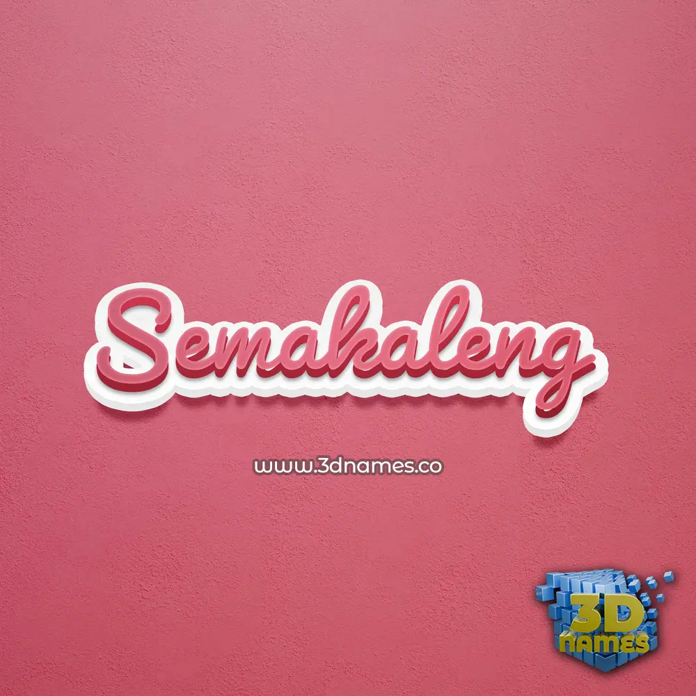 semakaleng in Red Scribble style - 3D name wallpaper