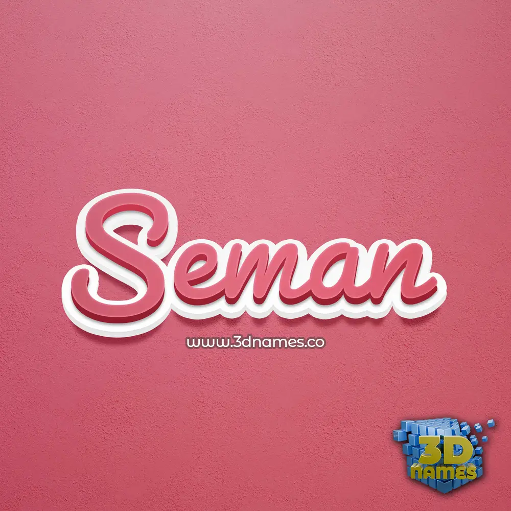 seman in Red Scribble style - 3D name wallpaper