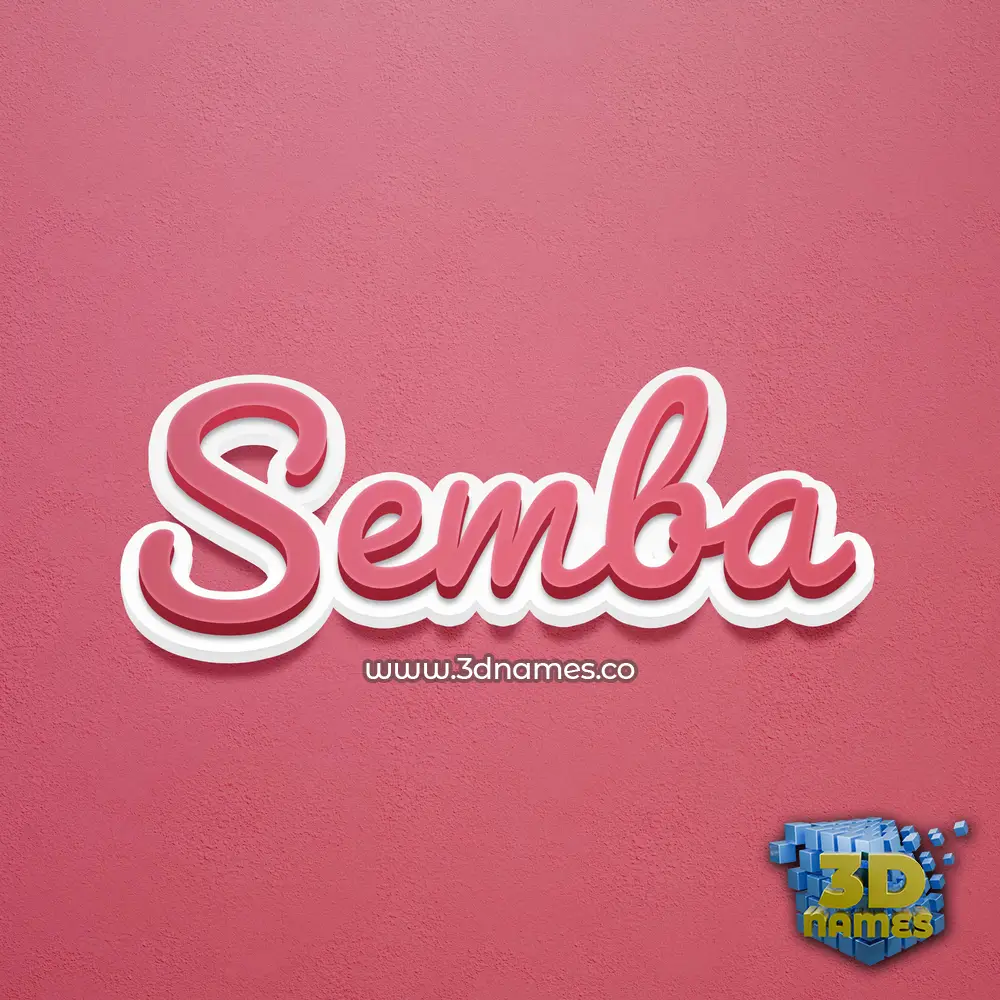 semba in Red Scribble style - 3D name wallpaper