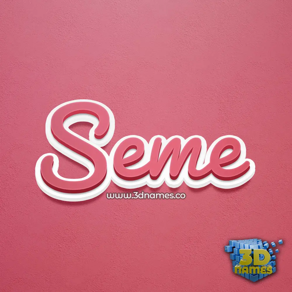 seme in Red Scribble style - 3D name wallpaper